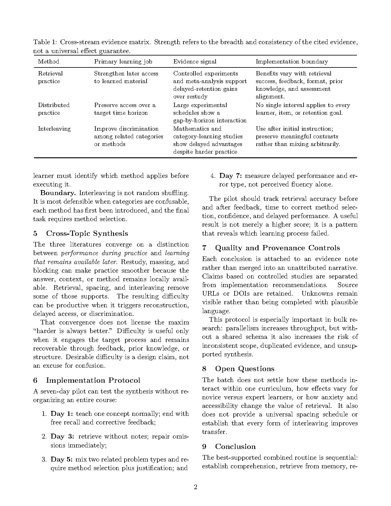 Evidence synthesis from the Bulk Research & Creator Agent example