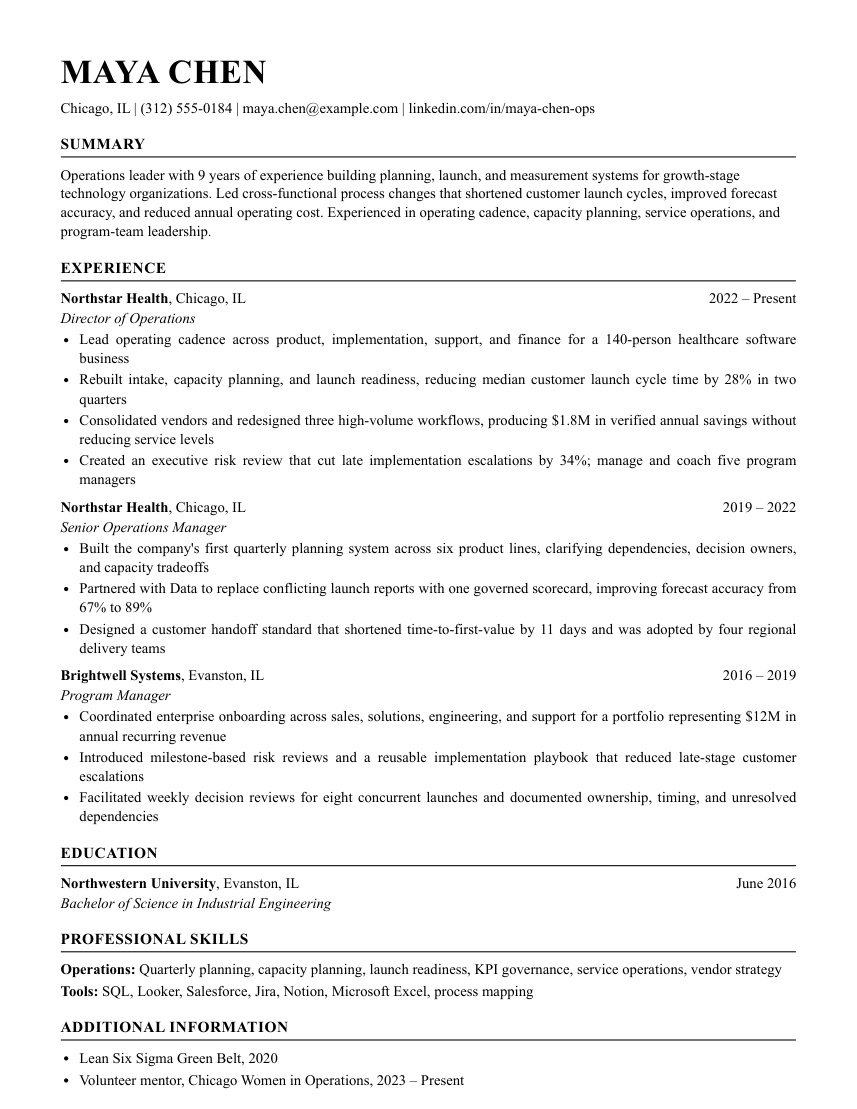 Finished ATS résumé from the Resume Agent example